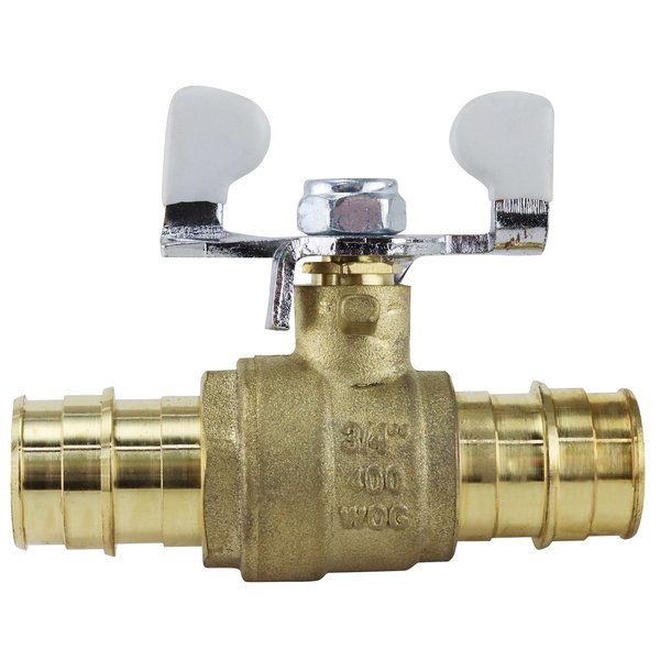 Apollo Expansion Pex 3/4 in. Brass PEX-A Barb Ball Valve with Tee Handle EPXV34T